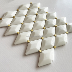 3D kim cương hình chuỗi Gạch Mosaic ba chiều đa giác khóa đá cẩm thạch nền tường gạch - Product Image 4