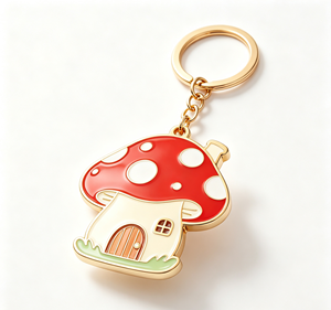 Custom Mushroom Soft Enamel Metal <b>Keychain</b> Zinc Alloy Key Ring <b>Anime</b> Cartoon Pendant for Gift and Promotion - Product Image 3