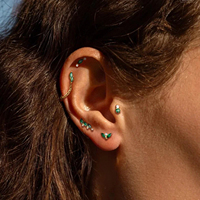 Toposh ASTM F136 titanio circón oreja nariz Stud Labret hilo interno Push in labio anillo Tragus lóbulo cuerpo Piercing joyería