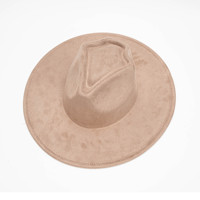 Topi Fedora Vegan Warna Solid Bergaya yang Dapat Disesuaikan, Bahan Suede, Unisex, Cocok untuk Semua Musim, Santai, Outdoor & Bisnis