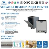 Imprimante jet d'encre MASUNG pour codage instantané de dates et codes – Machine de bureau polyvalente avec déclencheur à pédale pour matériaux variés