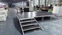 Plateforme de scène intérieure durable en aluminium, podium à hauteur personnalisée, scène à structure tubulaire carrée pour réunions et salons professionnels
