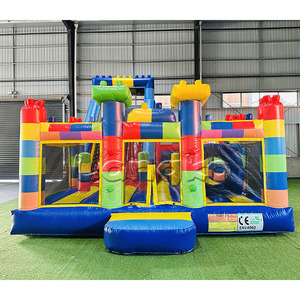 Château gonflable commercial avec toboggans aquatiques, <span class=keywords><strong>piscine</strong></span> et zone de saut Castillo Inflable Hupfburg - Product Image 4