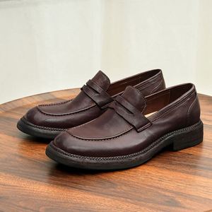 Customized Men's Stylish Breathable Waterproof <b>Height</b> <b>Increasing</b> Party Casual Genuine Leather Sole Oxford Office <b>Shoes</b> - Product Image 4
