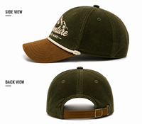 Casquette de baseball vintage en sergé de velours côtelé avec visière en daim, broderie 3D, logo personnalisé, style Dad Hat, non structurée, réglable, OEM ODM