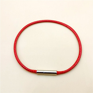 <b>Red</b> Waxed Thread <b>Bracelet</b> 2Mm Thick 18Cm Long Magnetic Clasp Fashion Jewelry Gift - Product Image 1