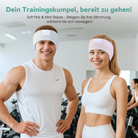 Casque audio sans fil à bandeau absorbant la transpiration, bandeau sport avec micro intégré pour la gym, le fitness, le jogging et les activités de plein air