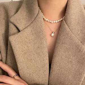 Bộ trang sức bạc 925 Sterling phối ngọc trai nước ngọt, mạ vàng, kiểu dáng hình học cổ điển, sang trọng, phong cách cổ xưa. - Product Image 3