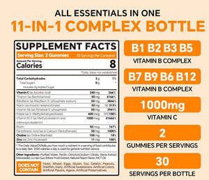 B kompleks Gummies methyvitamin B kompleksi, C vitamini kolin çinko aktif enerji metillenmiş tüm B vitaminlerini destekler - Product Image 3