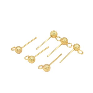 <b>Stud</b> Earrings 18K Gold 925 <b>Silver</b> Ball Shape DIY Jewelry For Women Men Fashion Accessories A60B - Product Image 5