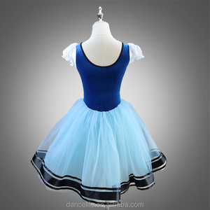DL037 Tutu de ballet romantique pour enfant avec tulle bleu Jupe de costume de ballet <span class=keywords><strong>classique</strong></span> Robe tutu de <span class=keywords><strong>danse</strong></span> lyrique - Product Image 3