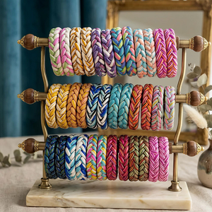 Begum's Choice The Luxe Braid STACK พรีเมี่ยมแฮนด์เมดชุดกำไลข้อมือข้อมือสำหรับผู้หญิงเครื่องประดับชาติพันธุ์หรูหราสำหรับงานแต่งงานเทศกาล - Product Image 2