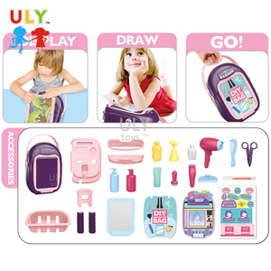 Mode beauté salon de coiffure jouets ensemble pour filles en plastique semblant jouer maquillage et coiffeur en boîte s'habiller jouets - Product Image 5