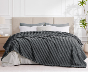 Fleece <strong>Throw</strong> Blanket for Sofa - Super King Size Fluffy Grey <strong>Throws</strong> for Sofas <strong>Extra</strong> <strong>Large</strong>, Soft Warm Blanket <strong>Throw</strong> for Couch - Product Image 2