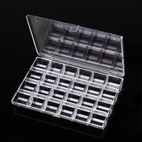 Boîtes de rangement en plastique transparent à 24 compartiments, boîtes de rangement multi-compartiments, petits organiseurs de perles, étuis de présentation de bijoux vides