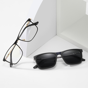 MS 91752 2026 Montura <span class=keywords><strong>de</strong></span> <span class=keywords><strong>Gafas</strong></span> <span class=keywords><strong>de</strong></span> Sol Clásicas con Clip Magnético Frontal, Lentes Ópticas Polarizadas <span class=keywords><strong>de</strong></span> Moda, Lentes Tácticas para Usar sobre <span class=keywords><strong>Gafas</strong></span> Graduadas - Product Image 2