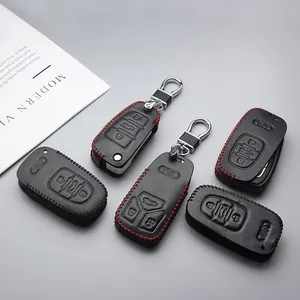 Uzaktan kılıfı kabuk hakiki deri araba anahtarı kapakları ile araba anahtarlık araba aksesuarları