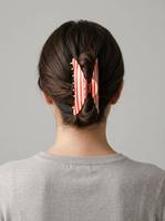 Pince à cheveux en acétate de style européen et américain Liwu, 13,5 cm, taille extra large, motif rayures simples, haute qualité