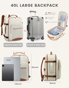 LOVEVOOK Borsa da Viaggio Multifunzionale alla Moda, Grande 40L, Set da 4 Pezzi, Zaino da Viaggio Outdoor Alla Moda per Donne - Product Image 2