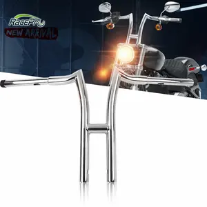 RACEPRO Setang T BAR Gaya Swedia 12 Inci, untuk Harley Sportster Dyna Softail Sempit H-bar 18-Later Softail 1996-2017