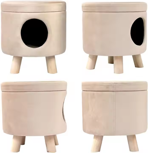 <span class=keywords><strong>Nido</strong></span> de gato de terciopelo de diseño moderno y Banco cambiador de hogar otomana convertible portátil para gatos y propietarios fábrica al por mayor para hoteles - Product Image 1
