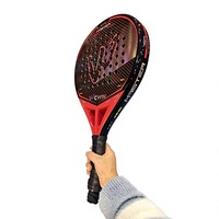 Raquette de padel en fibre de carbone tissée OEM 12k, finition holographique transparente, professionnelle