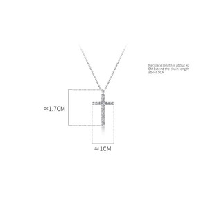 Colar Minimalista de Prata Esterlina 925 com Pingente de Cruz e Zircônia CZ, Joia da Moda para Mulheres - Product Image 4