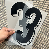 Stiker Transfer Panas Plastisol DTF Custom Grosir Siap Tekan Nomor, Huruf, Logo Tim Sepak Bola, Dapat Disetrika, Dapat Dicuci