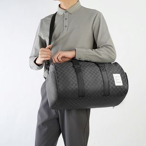 Custom Logo Brand Men's Duffle Bags Waterproof PU Leather Luggage <b>Storage</b> Bag for Outdoor Business Travel - Product Image 6