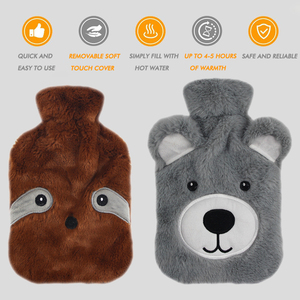 Carino cartone animato copertura animale per pacco termico in gomma bottiglia di acqua calda da 1000ml sacchetto di acqua calda - Product Image 5