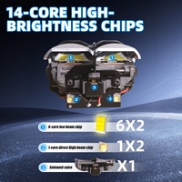 SANVI 3.0 pouces C4S Argent LED 6000K Phare Bi-Feux (Hi/Lo) à Lentille Projecteur Système d'Éclairage Automobile 12V 68W 8000 Lumens Nouveau Universel