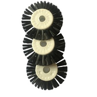 Brosse de nettoyage industrielle ronde en nylon, brosse de roue de poils de cochon pour machine de nettoyage