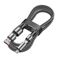 Venta caliente 120W 4 en 1 Nylon trenzado Super carga rápida USB C Cable tipo C a C Multi conectores cargador para iPhone Android