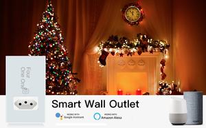 Interruptor inteligente estándar brasileño y enchufe inteligente combinados, compatibles con Alexa y WIFI para el hogar inteligente. - Product Image 4