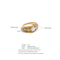 JINYOU 8744 Größe 678 Zierlicher PVD-Goldbeschichteter Edelstahlring Wasserdichter Harz-Mehrstein-Chunky-Band-Ring