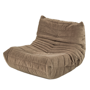 Brauner Schaumstoff-Gefüllter Sitzsack-Sessel, Großer Beanbag-Stuhl für Erwachsene, Vakuumverpackt, Couch für Wohnzimmer - Product Image 1