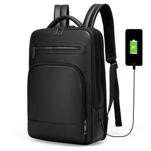 PU Leather Smart <b>Men</b> Fashion Daily Life Rucksack Computer Design Office Waterproof Bagpack Back Pack Travel <b>Laptop</b> <b>Bag</b> Backpacks - Product Image 1