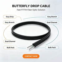 Cable de Fibra Óptica NECERO Monomodo para Exteriores, 2/4/6/8/12/24 Hilos, Figura 8, Autoportante, con Alambre de Acero, Aéreo, GYXTC8S