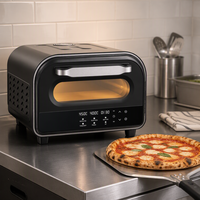 Oven Pizza Listrik Komersial 12 Inch dengan Kontrol Timer Digital untuk Rumah, Hotel, dan Dapur