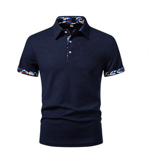 Men's Color Block <b>Collared</b> <b>T</b>-<b>Shirt</b>, 2026 New Loose Oversized Plus Size Short Sleeve Casual Streetwear Tee - Product Image 4