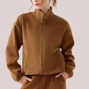 Outdoor Windproof Stand Collar Zipper <b>Hoodie</b> Polar Fleece Full <b>Zip</b> <b>up</b> <b>Hoodie</b> Thick Loose Warm Women's Hoodies - Product Image 3