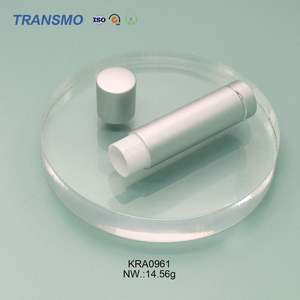 Étuis à rouge à lèvres ronds transparents, contenants de luxe pour baume à lèvres, tube de rouge à lèvres rechargeable en aluminium argenté - Product Image 4