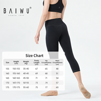 Leggings Capri Taille Haute pour Femmes Baiwu, Noir, Coupe Slim, Pantalon de Danse Classique, Yoga, Entraînement, 126114020