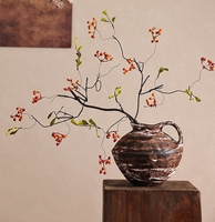 Vase en céramique texturée fait main RYLAVA de style vintage avec poignée, vase en poterie de style Wabi Sabi pour la décoration de la maison, arrangement floral