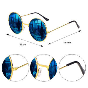 Conjunto de <span class=keywords><strong>disfraz</strong></span> <span class=keywords><strong>Hippie</strong></span> de moda para fiesta temática 50/60/70s, gafas de sol Afro Funky, lentes de sol con señal de paz, collar - Product Image 2