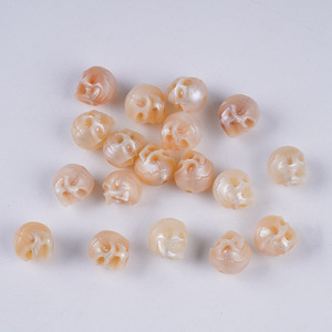 Natural 7-9mm <b>Freshwater</b> <b>Pearl</b> <b>Bracelet</b> Finely Carved White Skull Cultural Decorative Waist Bead Accessory - Product Image 1