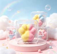 Jouet Squishy Patte de Chat Mignonne en Forme de Donut Croustillant, Jouet Sensoriel Anti-Stress à Rebond Lent pour Enfants