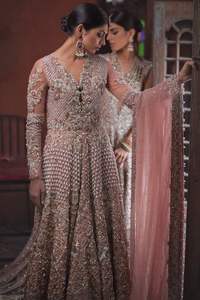 Hermoso vestido nupcial indio paquistaní hasta el suelo con bordado Zardozi 3D pesado para boda diseño elegante 2025 - Product Image 2