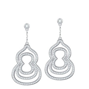 Trendy Romantic Ladies <b>Silver</b> Plated Gold Plated Moissanite Ball Shape <b>Hoop</b> <b>Earrings</b> for Anniversary Engagement Wedding - Product Image 1