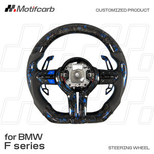 Volante Personalizado de Fibra de Carbono Forjado Azul para BMW Serie F F10 F30 F20 F80 F90 F82 F88 F32 F38 F22 M3 M4 M2 X3M X4M - Product Image 2